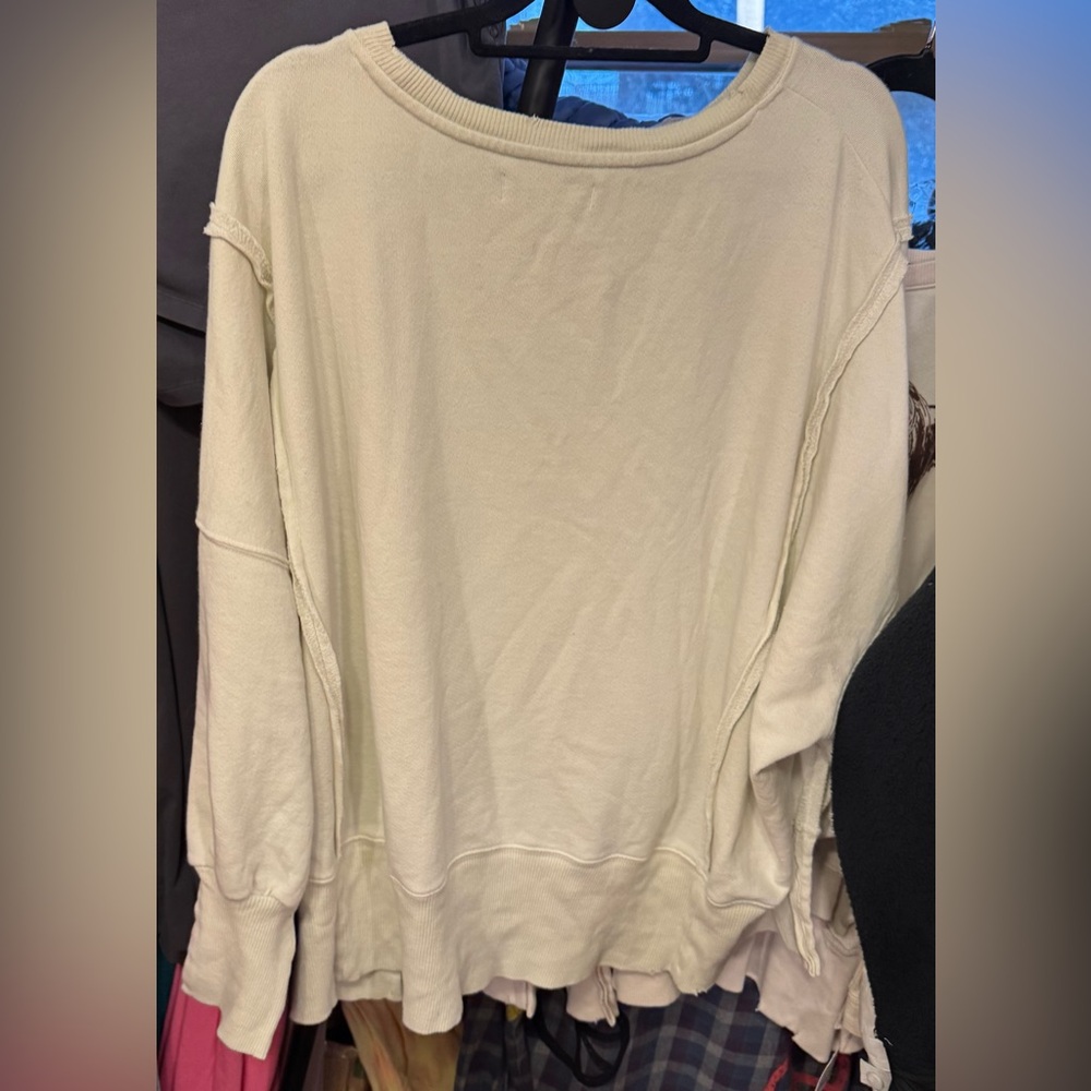 NWOT Free People We The Free Camden Sweatshirt - grey opal - Small *IR* - Picture 7 of 9